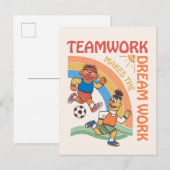 Sesamstraat | Ernie & Bert Teamwork Briefkaart (Voorkant / Achterkant)
