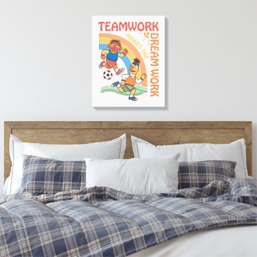 Sesamstraat | Ernie & Bert Teamwork Canvas Afdruk (Insitu (Slaapkamer))