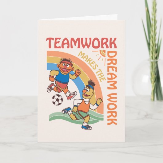 Sesamstraat | Ernie & Bert Teamwork Feestdagen Kaart (Voorkant)