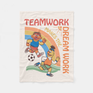 Sesamstraat   Ernie & Bert Teamwork Fleece Deken