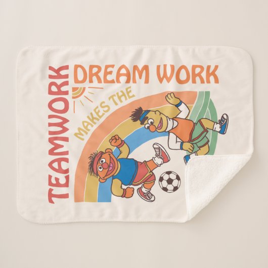 Sesamstraat | Ernie & Bert Teamwork Sherpa Deken (Voorkant (horizontaal))