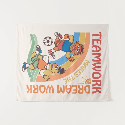 Sesamstraat | Ernie & Bert Teamwork Wandkleed (Voorkant (horizontaal))