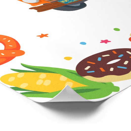 Sesamstraat Foodie Truck Verjaardagsteken Poster (Hoek)