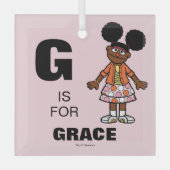 Sesamstraat | Gabrielle Add Jouw naam Glas Ornament (Voorkant)