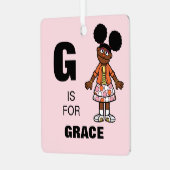 Sesamstraat | Gabrielle Add Jouw naam Metalen Ornament (Voorkant links)