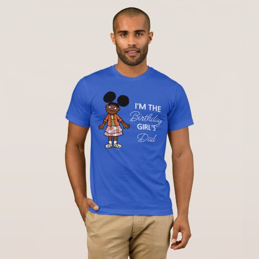 Sesamstraat | Gabrielle Birthday Girl's Dad T-shirt (Voorkant volledig)