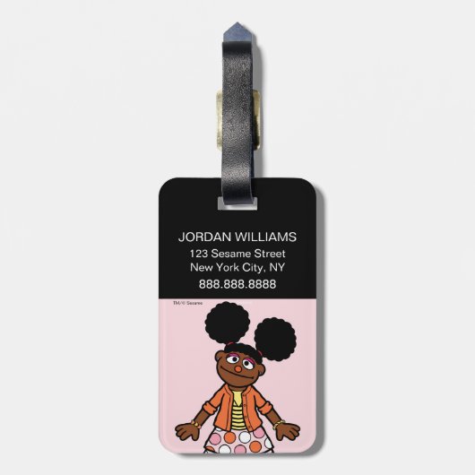 Sesamstraat | Gabrielle Portrait | Jouw namen toev Bagagelabel (Achterkant verticaal)