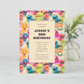 Sesamstraat geïllustreerd patroon | Verjaardag Kaart (Staand voorkant)