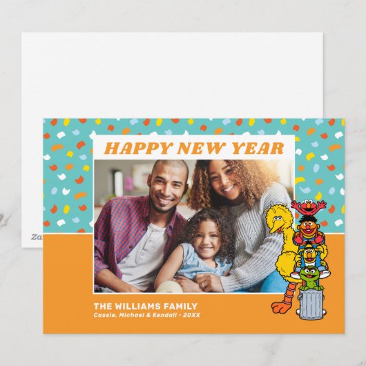 Sesamstraat | Gelukkig Nieuwjaar Feestdagenkaart (Voorkant / Achterkant)