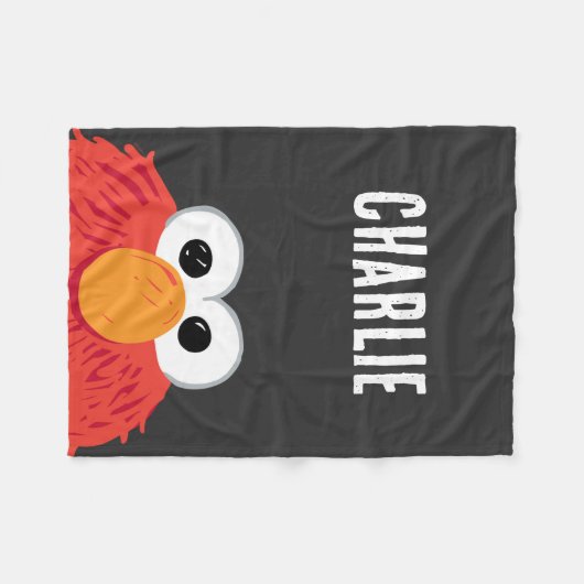 Sesamstraat | Gepersonaliseerd Elmo Big Face Fleece Deken (Voorkant (Horizontaal))