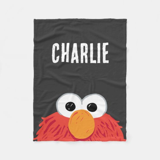 Sesamstraat | Gepersonaliseerd Elmo Big Face Fleece Deken (Voorkant)
