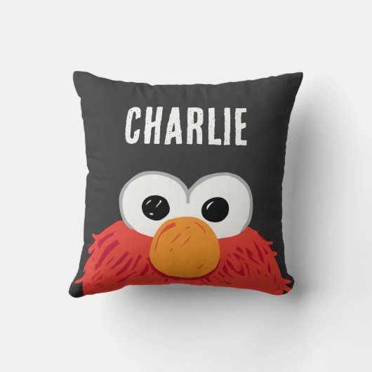 Sesamstraat | Gepersonaliseerd Elmo Big Face Kussen (Achterkant)