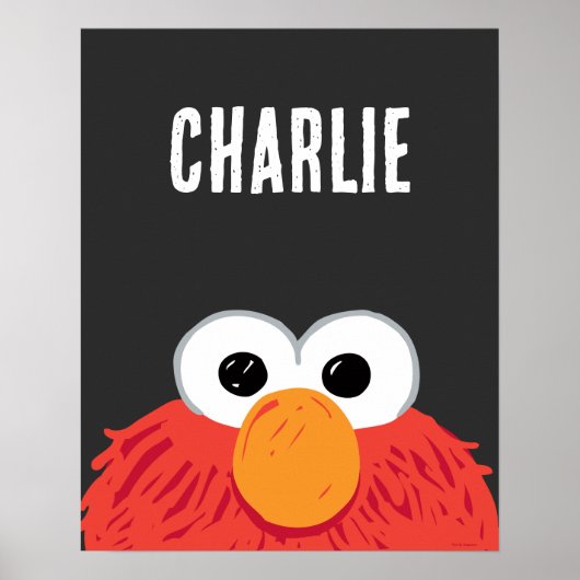 Sesamstraat | Gepersonaliseerd Elmo Big Face Poster (Voorkant)