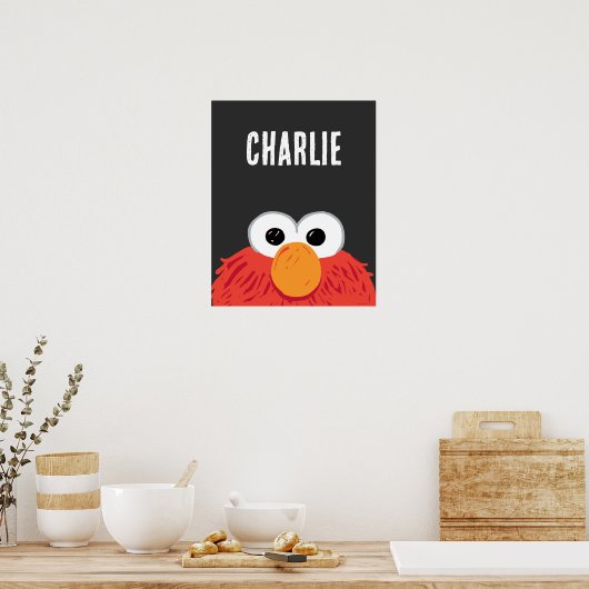 Sesamstraat | Gepersonaliseerd Elmo Big Face Poster (Keuken)