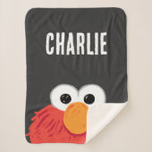 Sesamstraat | Gepersonaliseerd Elmo Big Face Sherpa Deken (Voorkant)