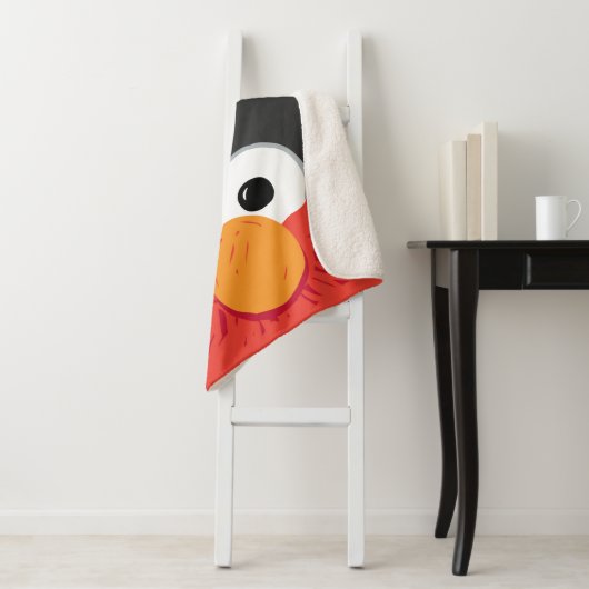 Sesamstraat | Gepersonaliseerd Elmo Big Face Sherpa Deken (In situ)