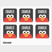 Sesamstraat | Gepersonaliseerd Elmo Big Face Vierkante Sticker (Vel)