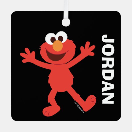 Sesamstraat | Gepersonaliseerde Elmo Metalen Ornament (Voorkant)