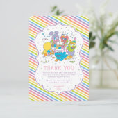 Sesamstraat | Gestreepte Baby Verjaardag Bedankt Kaart (Staand voorkant)