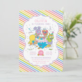 Sesamstraat | Gestreepte Baby verjaardag Kaart (Staand voorkant)