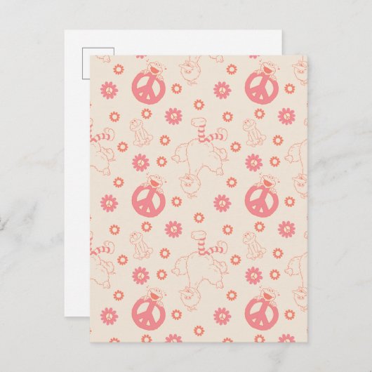 Sesamstraat | Goede Vibes Patroon Briefkaart (Voorkant / Achterkant)