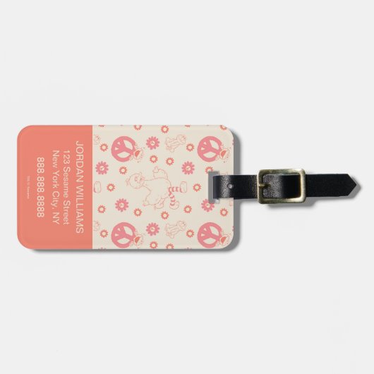 Sesamstraat | Goede Vibes Patroon | Jouw namen toe Bagagelabel (Voorkant horizontaal)
