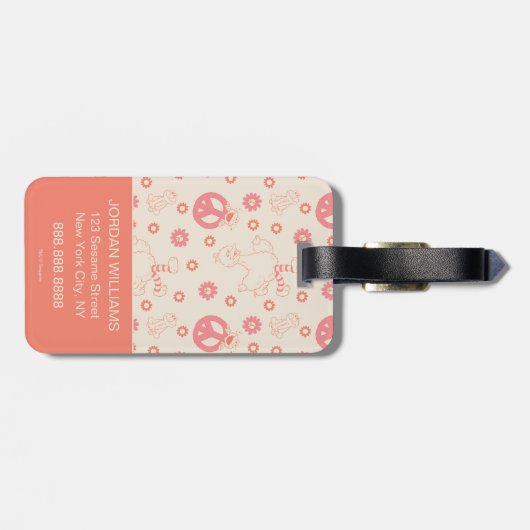 Sesamstraat | Goede Vibes Patroon | Jouw namen toe Bagagelabel (Achterkant horizontaal)