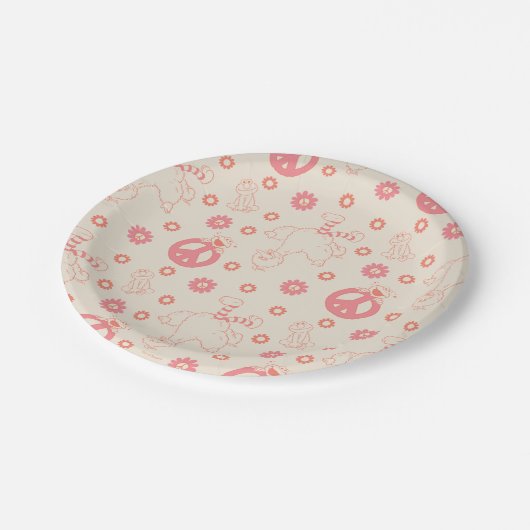 Sesamstraat | Goede Vibes Patroon Papieren Bordje (Gekanteld)