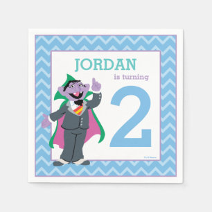 Sesamstraat graaf von Count Birthday Servetten