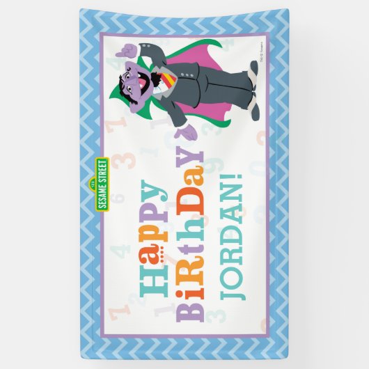 Sesamstraat | graaf von Count Birthday Spandoek (Verticaal)