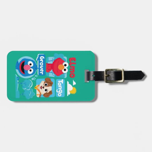 Sesamstraat | Grafisch park Elmo, Tango & Grover P Bagagelabel (Voorkant horizontaal)