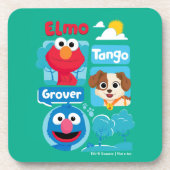 Sesamstraat | Grafisch park Elmo, Tango & Grover P Bier Onderzetter (Voorkant)