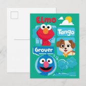 Sesamstraat | Grafisch park Elmo, Tango & Grover P Briefkaart (Voorkant / Achterkant)