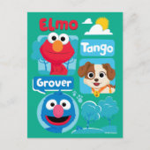 Sesamstraat | Grafisch park Elmo, Tango & Grover P Briefkaart (Voorkant)