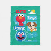 Sesamstraat | Grafisch park Elmo, Tango & Grover P Fleece Deken (Voorkant)