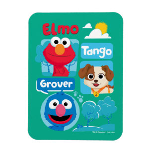 Sesamstraat   Grafisch park Elmo, Tango & Grover P Magneet