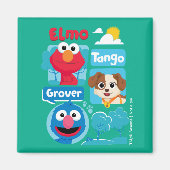 Sesamstraat | Grafisch park Elmo, Tango & Grover P Magneet (Voorkant)