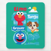 Sesamstraat | Grafisch park Elmo, Tango & Grover P Muismat (Voorkant)
