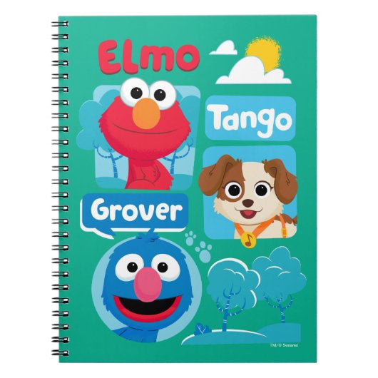 Sesamstraat | Grafisch park Elmo, Tango & Grover P Notitieboek (Voorkant)