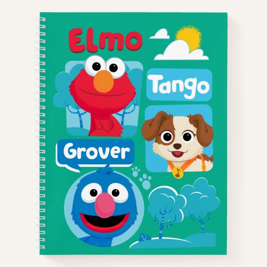 Sesamstraat | Grafisch park Elmo, Tango & Grover P Notitieboek (Voorkant)