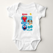 Sesamstraat | Grafisch park Elmo, Tango & Grover P Romper (Voorkant)