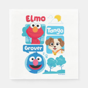 Sesamstraat   Grafisch park Elmo, Tango & Grover P Servet