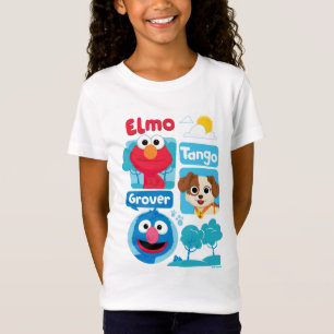Sesamstraat Grafisch park Elmo, Tango & Grover P T-shirt
