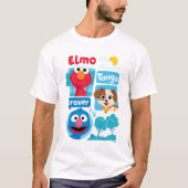 Sesamstraat | Grafisch park Elmo, Tango & Grover P T-shirt (Voorkant)