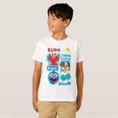 Sesamstraat | Grafisch park Elmo, Tango & Grover P T-shirt (Voorkant volledig)