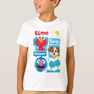 Sesamstraat Grafisch park Elmo, Tango & Grover P T-shirt