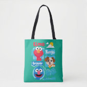 Sesamstraat | Grafisch park Elmo, Tango & Grover P Tote Bag (Voorkant)
