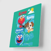 Sesamstraat | Grafisch park Elmo, Tango & Grover P Vierkante Klok (Hoek)