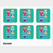 Sesamstraat | Grafisch park Elmo, Tango & Grover P Vierkante Sticker (Vel)
