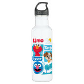 Sesamstraat | Grafisch park Elmo, Tango & Grover P Waterfles (Voorkant)